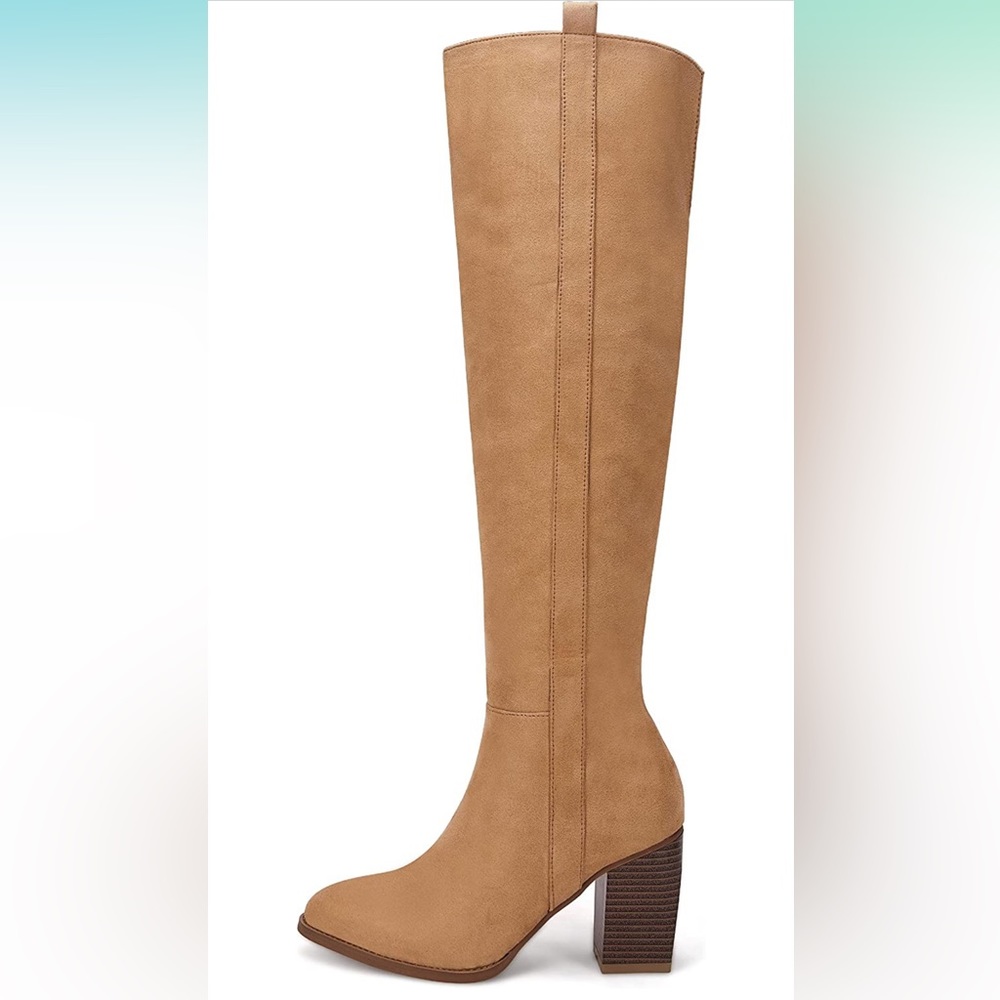 New Over the Knee Chunky Heel Boots